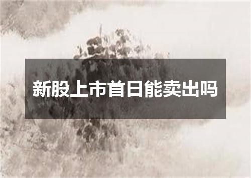 新股上市首日能卖出吗