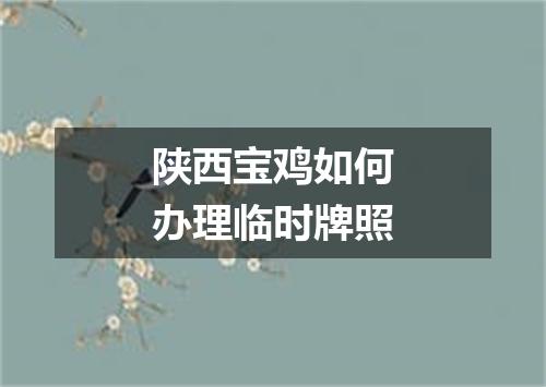 陕西宝鸡如何办理临时牌照