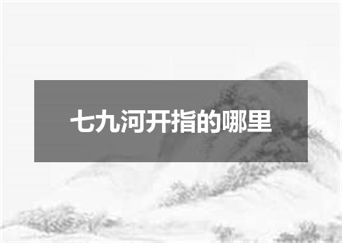 七九河开指的哪里