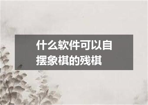 什么软件可以自摆象棋的残棋