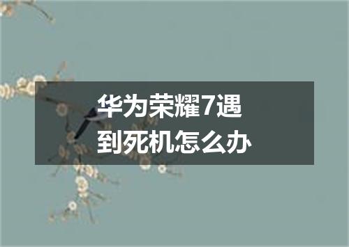 华为荣耀7遇到死机怎么办