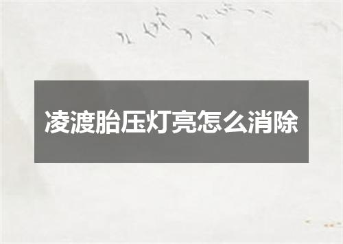 凌渡胎压灯亮怎么消除