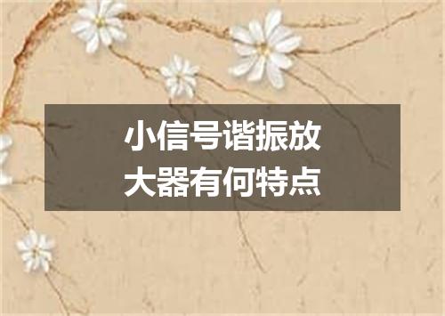 小信号谐振放大器有何特点