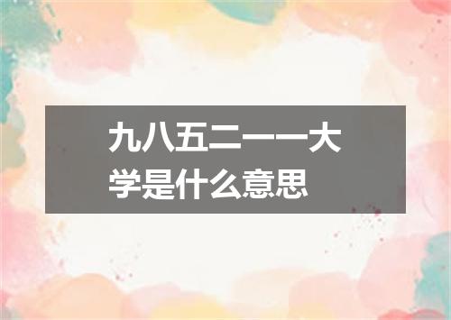 九八五二一一大学是什么意思