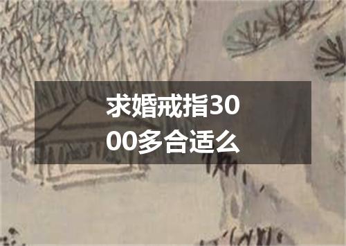 求婚戒指3000多合适么