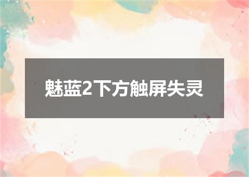 魅蓝2下方触屏失灵