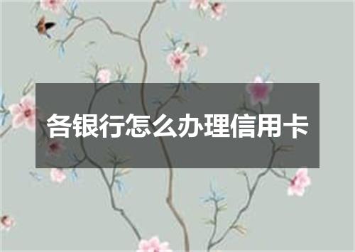 各银行怎么办理信用卡