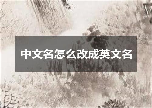 中文名怎么改成英文名