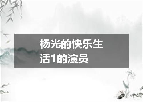杨光的快乐生活1的演员