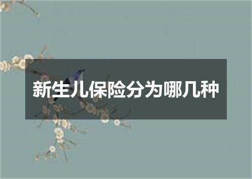 新生儿保险分为哪几种