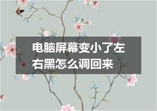 电脑屏幕变小了左右黑怎么调回来