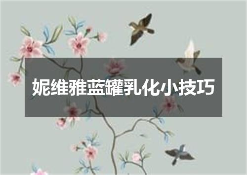 妮维雅蓝罐乳化小技巧