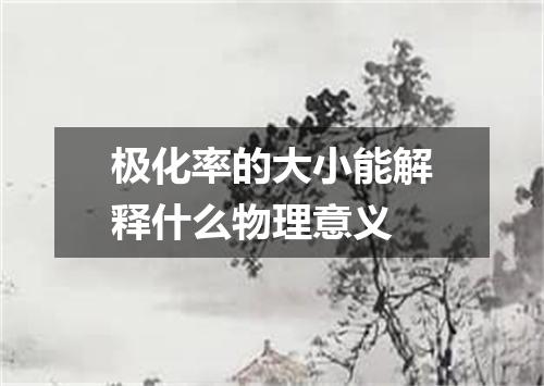 极化率的大小能解释什么物理意义