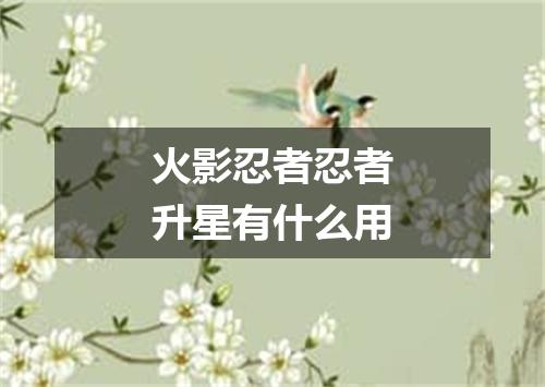 火影忍者忍者升星有什么用