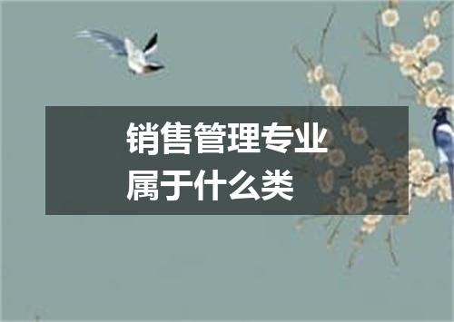 销售管理专业属于什么类