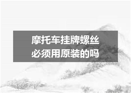 摩托车挂牌螺丝必须用原装的吗