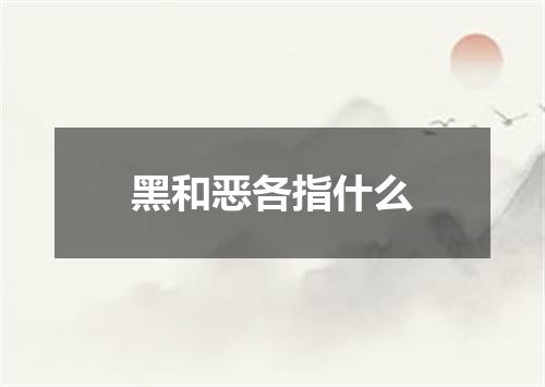 黑和恶各指什么