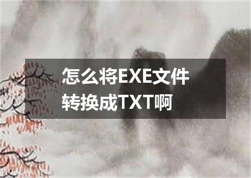 怎么将EXE文件转换成TXT啊