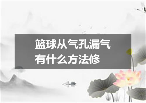 篮球从气孔漏气有什么方法修