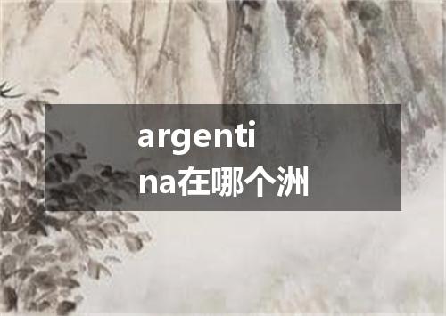 argentina在哪个洲