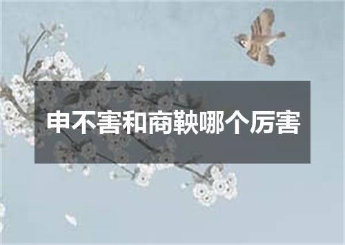 申不害和商鞅哪个厉害