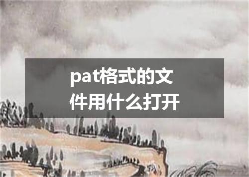 pat格式的文件用什么打开