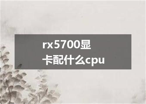 rx5700显卡配什么cpu
