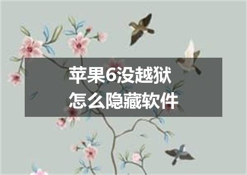 苹果6没越狱怎么隐藏软件