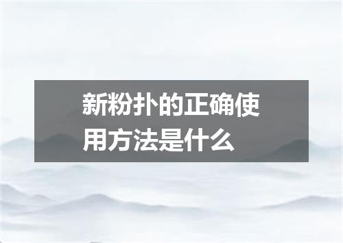 新粉扑的正确使用方法是什么