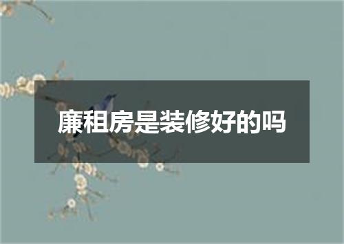 廉租房是装修好的吗