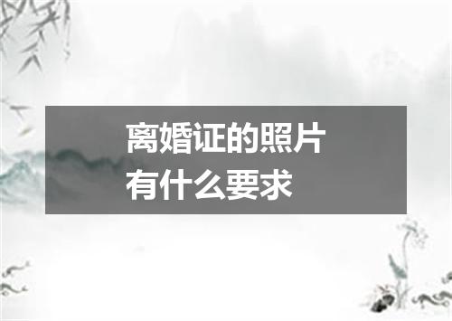 离婚证的照片有什么要求