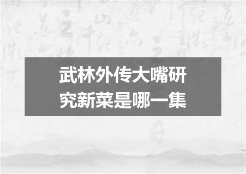 武林外传大嘴研究新菜是哪一集