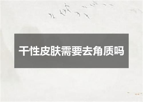 干性皮肤需要去角质吗