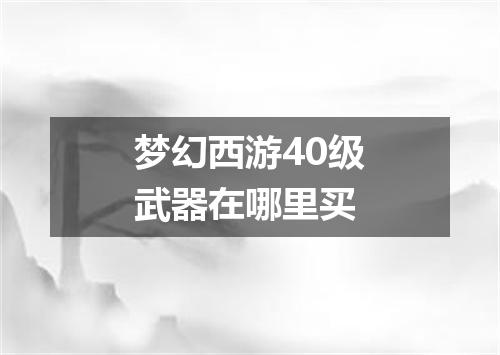 梦幻西游40级武器在哪里买