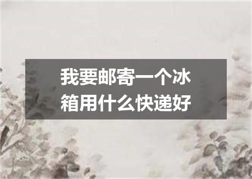 我要邮寄一个冰箱用什么快递好