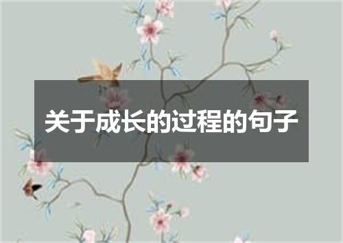 关于成长的过程的句子