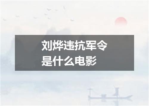 刘烨违抗军令是什么电影