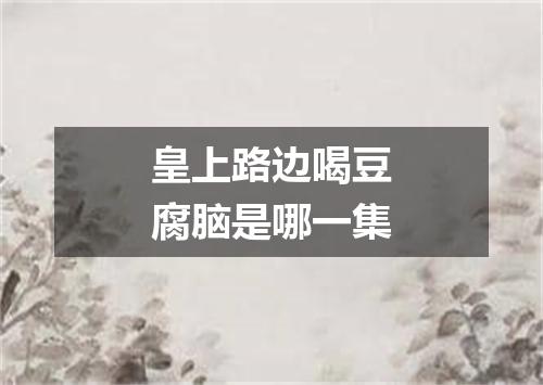 皇上路边喝豆腐脑是哪一集