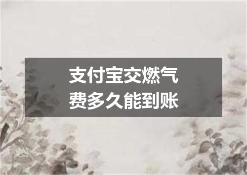 支付宝交燃气费多久能到账