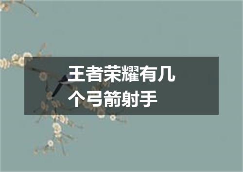 王者荣耀有几个弓箭射手