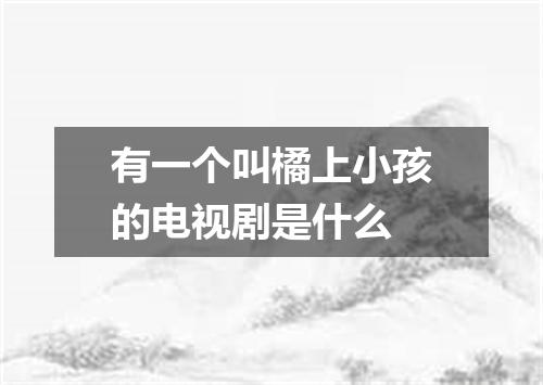 有一个叫橘上小孩的电视剧是什么