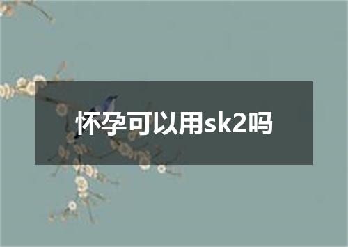 怀孕可以用sk2吗