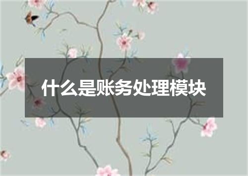 什么是账务处理模块