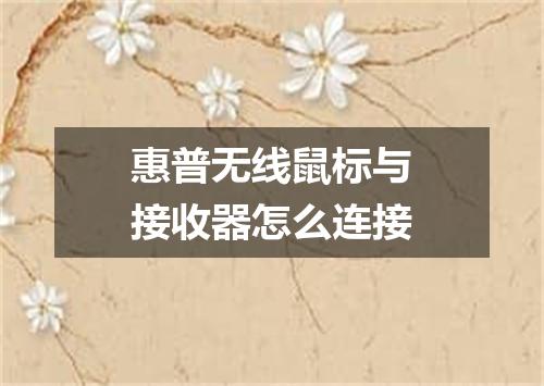 惠普无线鼠标与接收器怎么连接