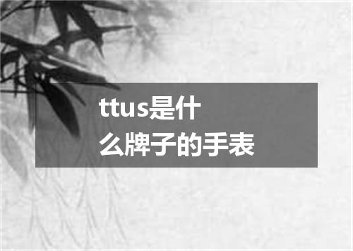 ttus是什么牌子的手表