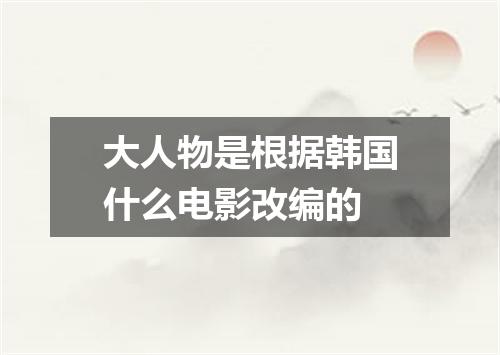 大人物是根据韩国什么电影改编的