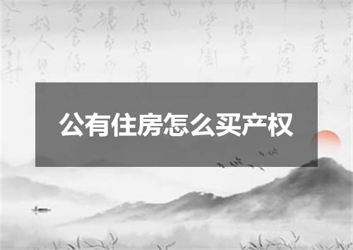 公有住房怎么买产权