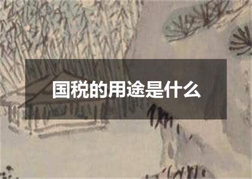 国税的用途是什么