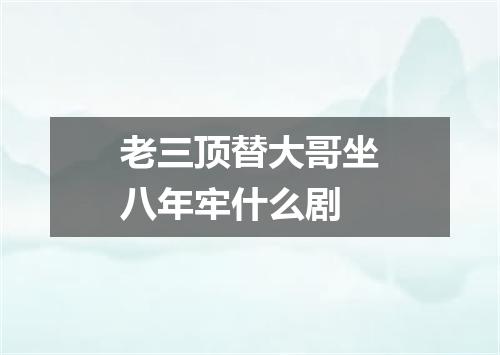 老三顶替大哥坐八年牢什么剧