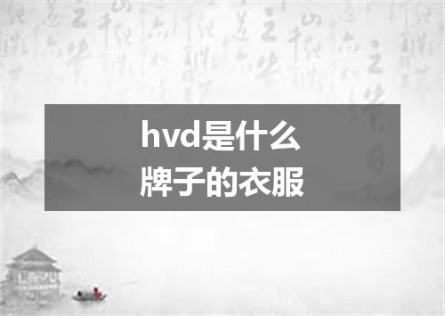 hvd是什么牌子的衣服